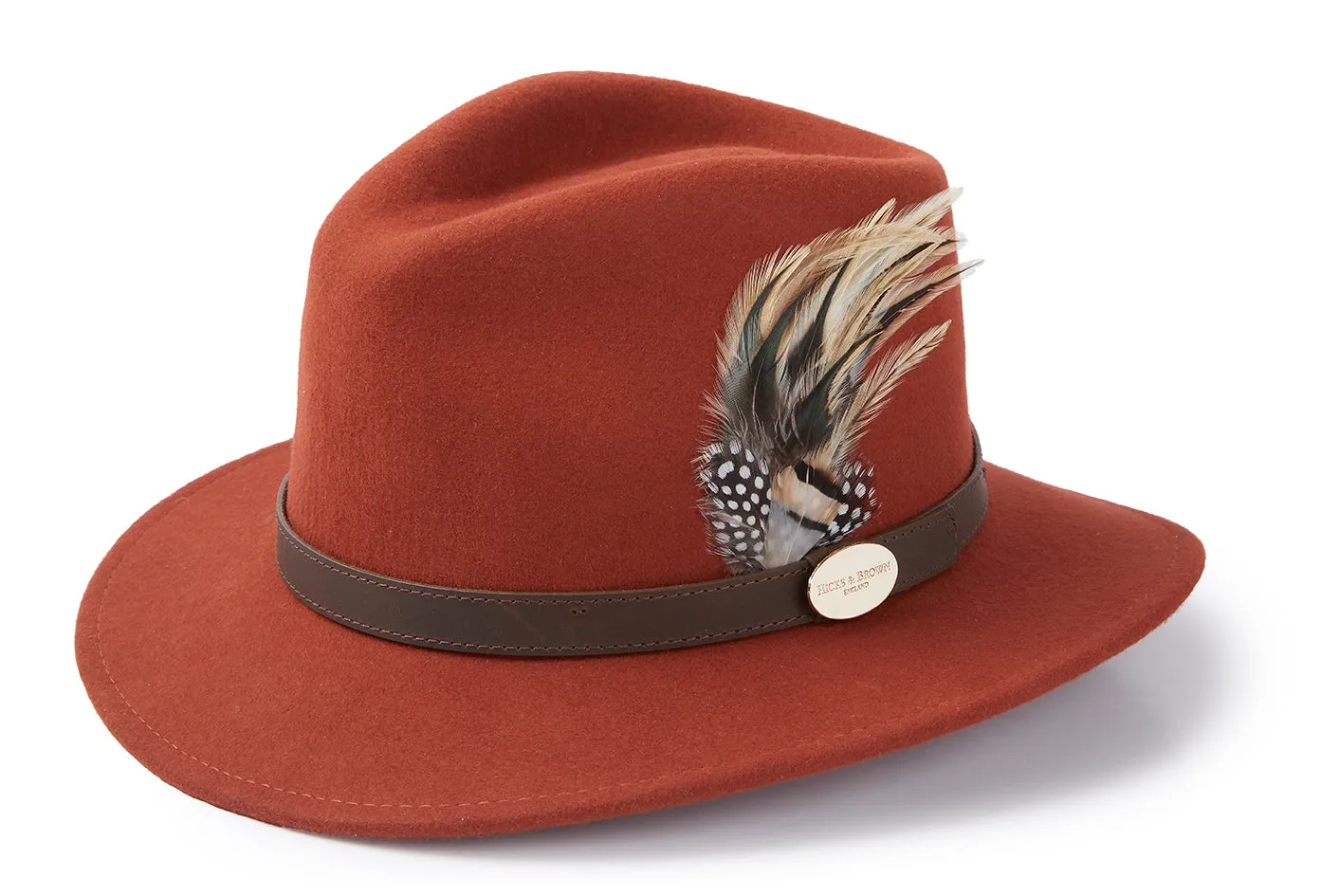 The Suffolk Fedora in Cinnamon (Fawn Feather)