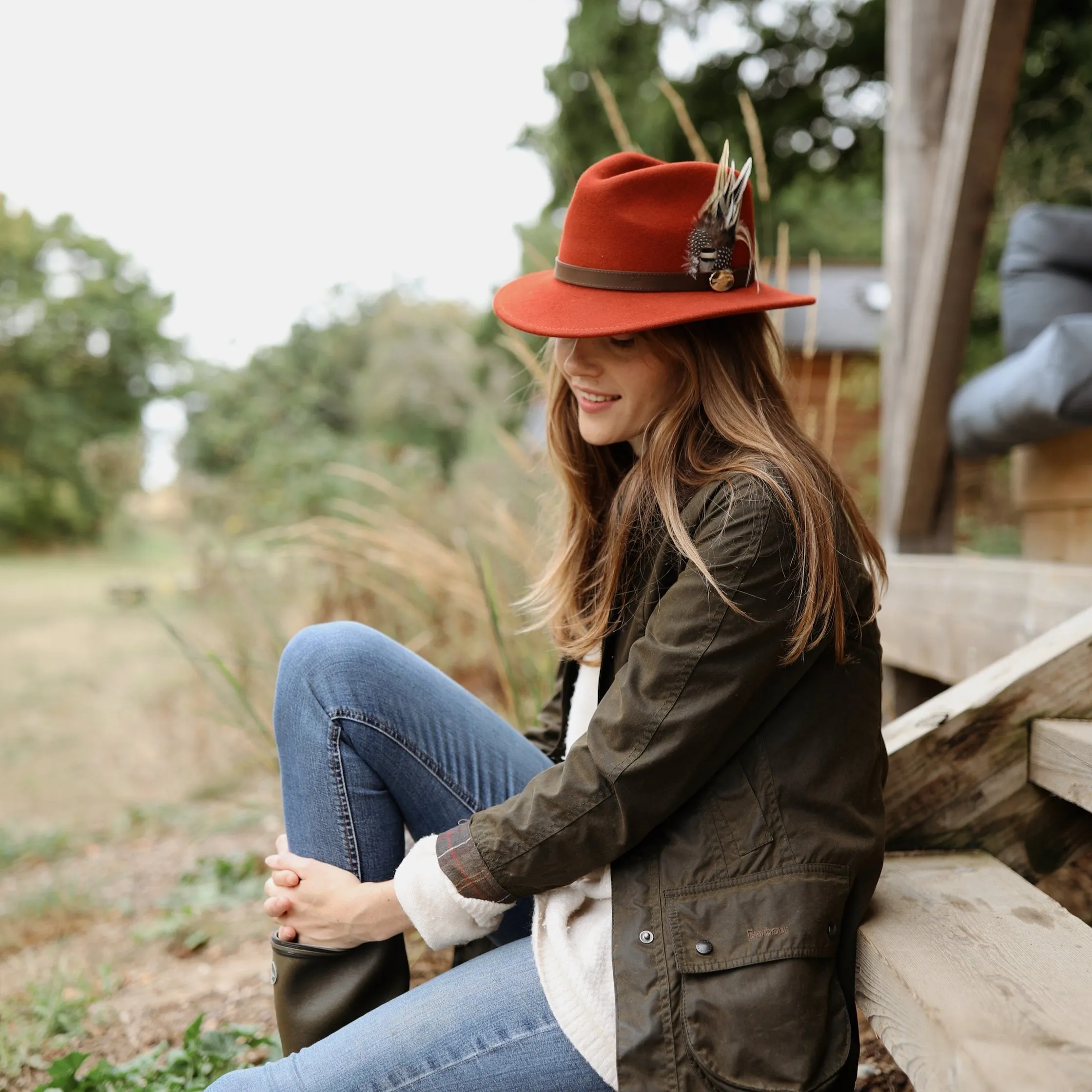 The Suffolk Fedora in Cinnamon (Fawn Feather)