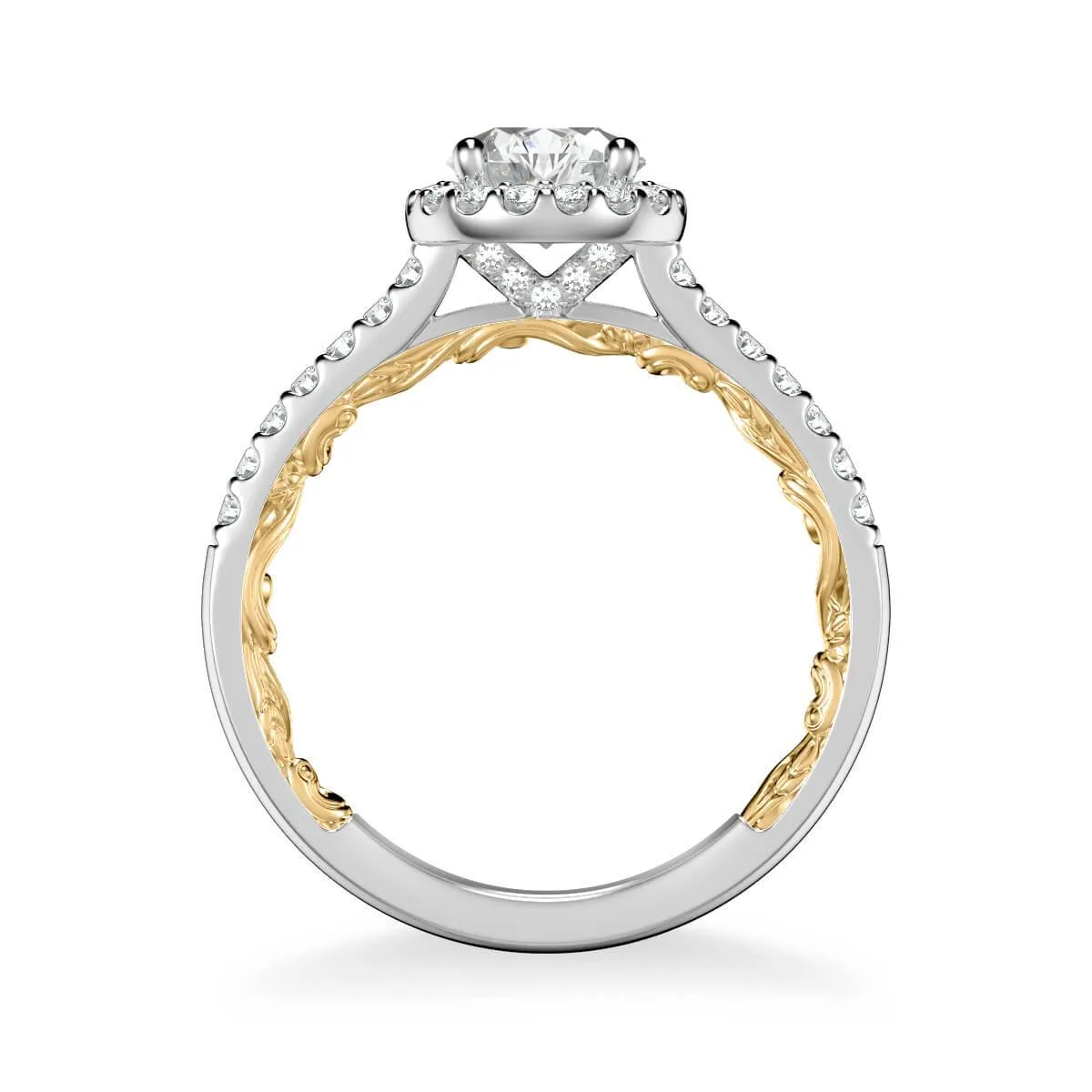 Theda Lyric Collection Classic  Side Stone Diamond Engagement Ring