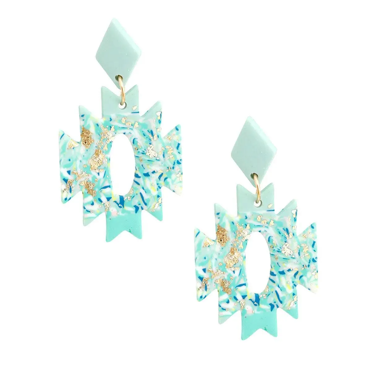 Turn Heads with Exquisite Turquoise Zig-Zag Earrings