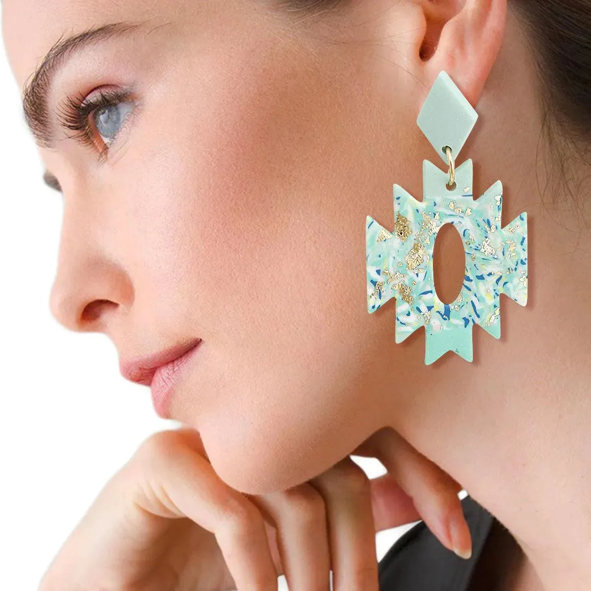 Turn Heads with Exquisite Turquoise Zig-Zag Earrings