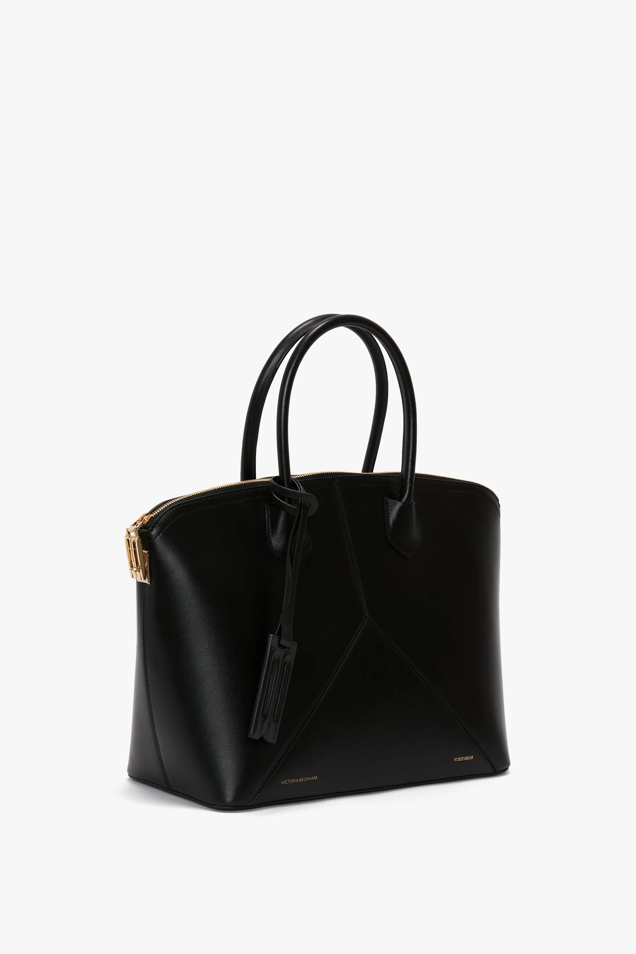 Victoria Top Handle Bag In Black Leather