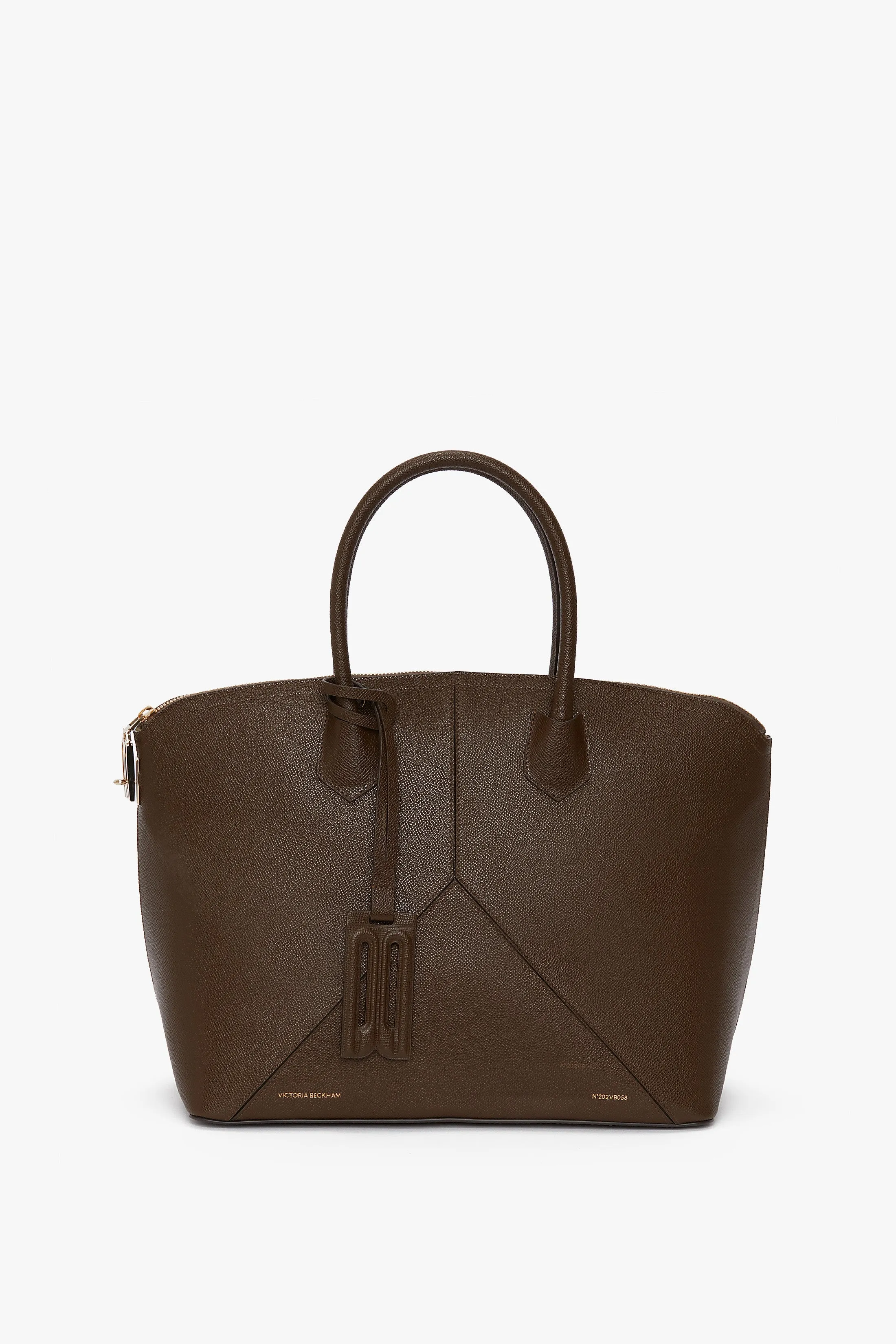 Victoria Top Handle Bag In Khaki Leather