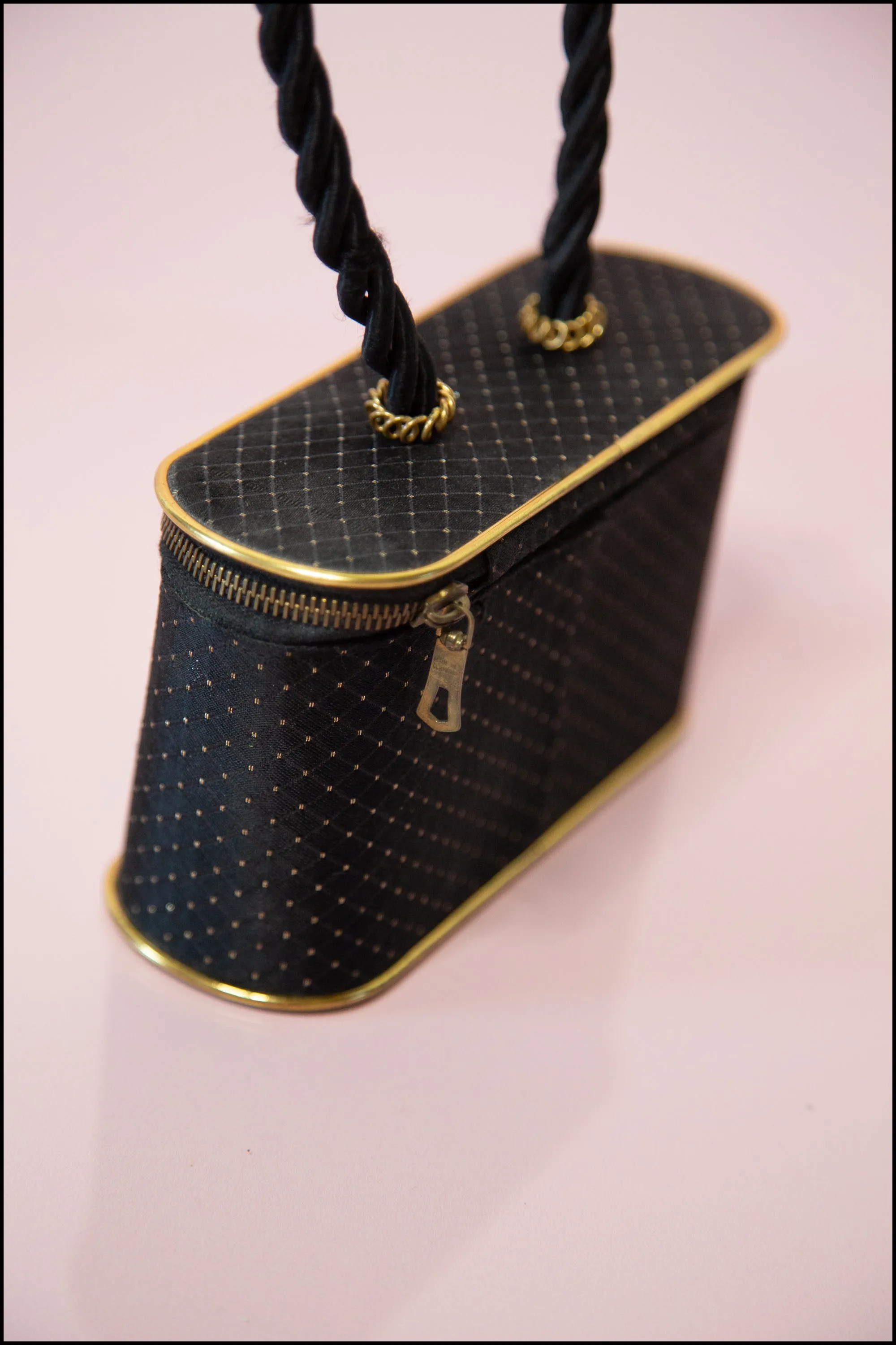 Vintage 1950s Black Evening Box Bag