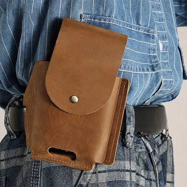 VINTAGE LEATHER PHONE WAIST BAG 76360189W