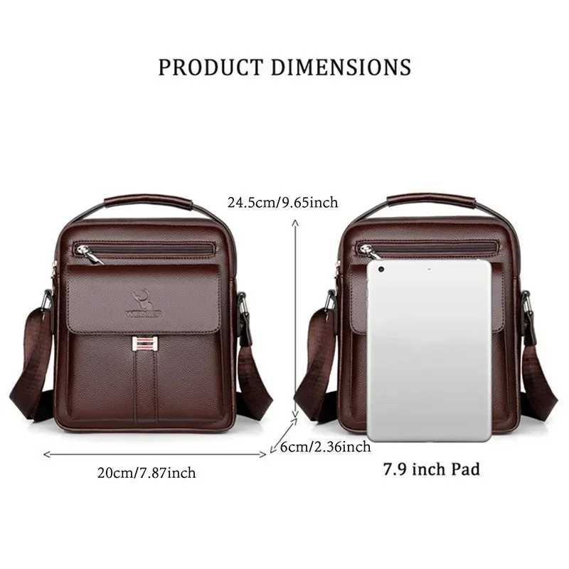 Vintage-Style Waterproof Men's Messenger Bag – Durable Crossbody Tote