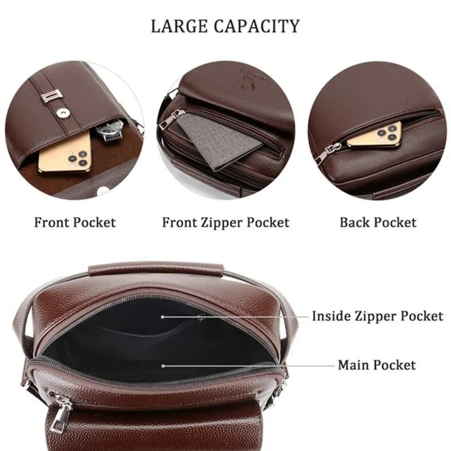 Vintage-Style Waterproof Men's Messenger Bag – Durable Crossbody Tote