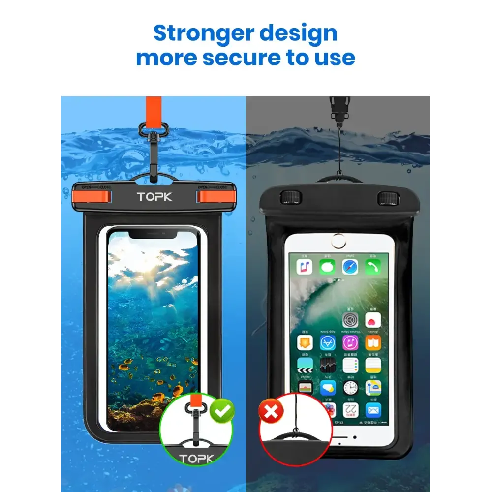 Waterproof Phone Pouch 1 Pce, Universal IPX8 Waterproof Phone Case Dry Bag with Lanyard for iPhone/Samsung Up to 7.0 inch