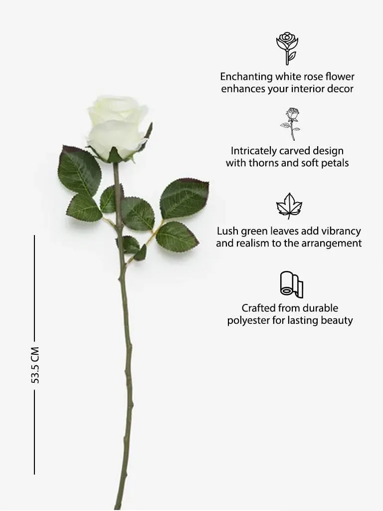 Westside Home White Artificial Rose Flower