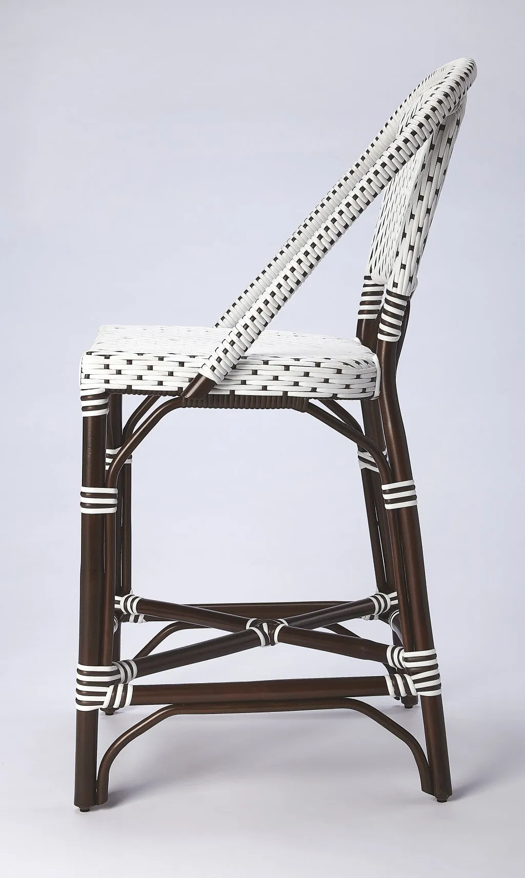 White and Chocolate Rattan Counter Stool