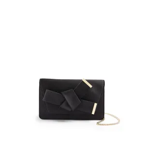 Women Minaa-Knot Bow Evening Bag - Black