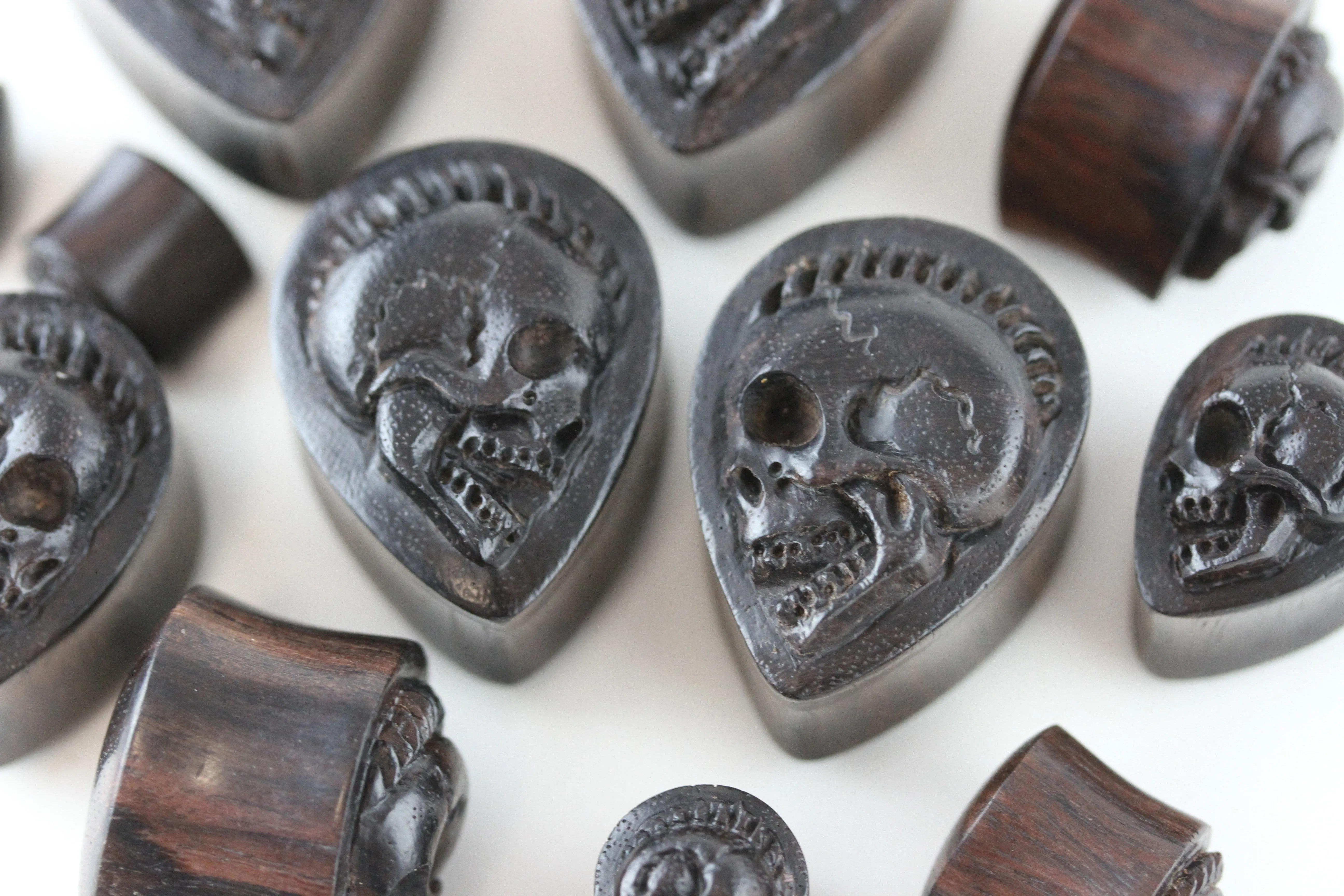 Wood Reaper TearDrop Plugs for Stretched Ears (Pair) - PA79