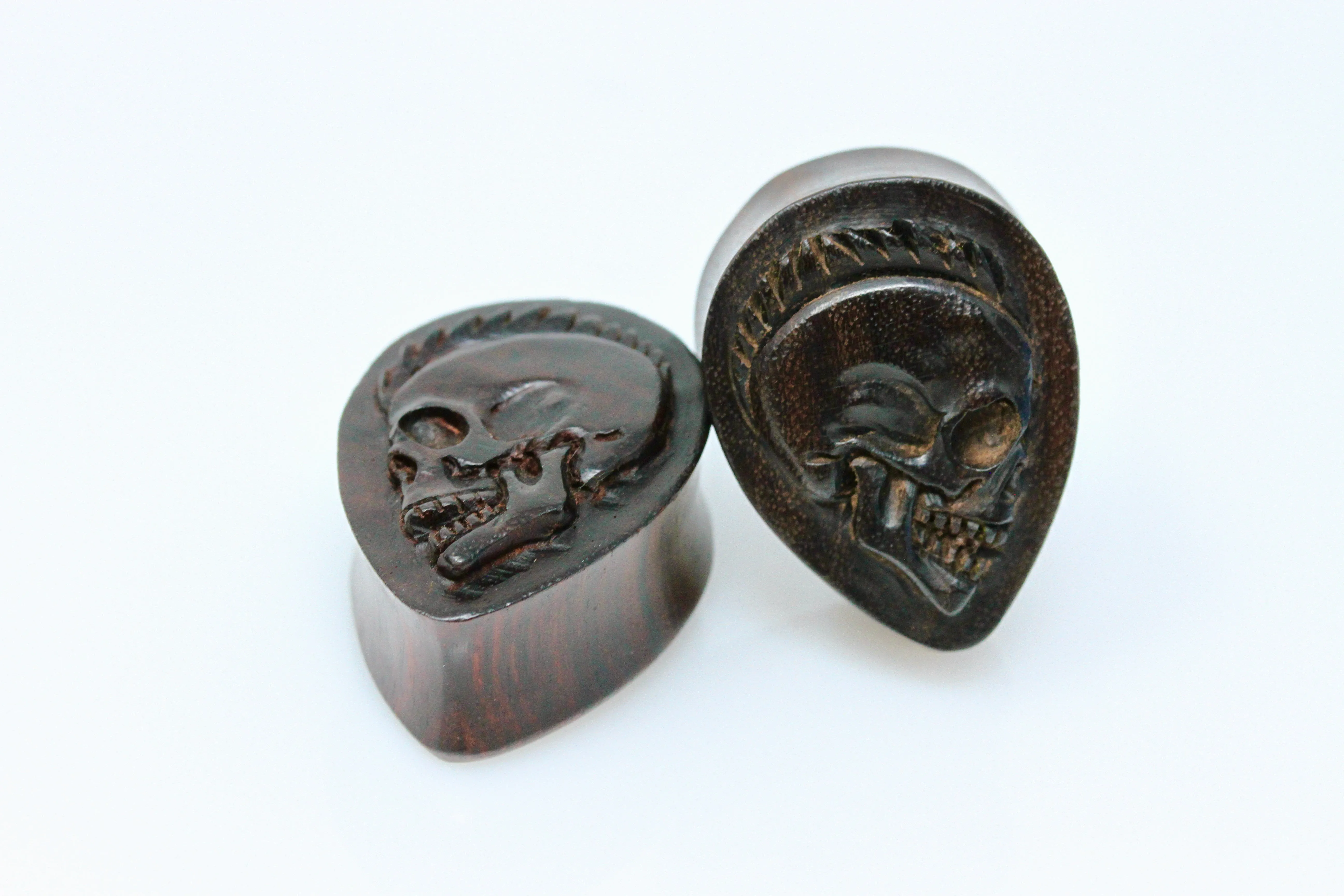 Wood Reaper TearDrop Plugs for Stretched Ears (Pair) - PA79