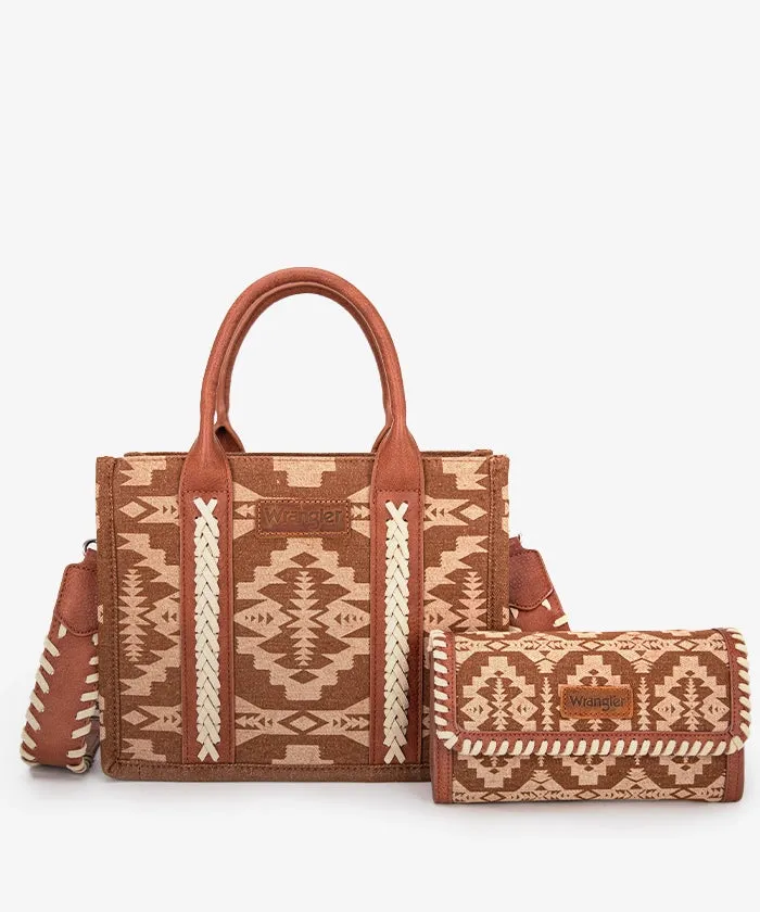 Wrangler Aztec Print Tote Bag Set