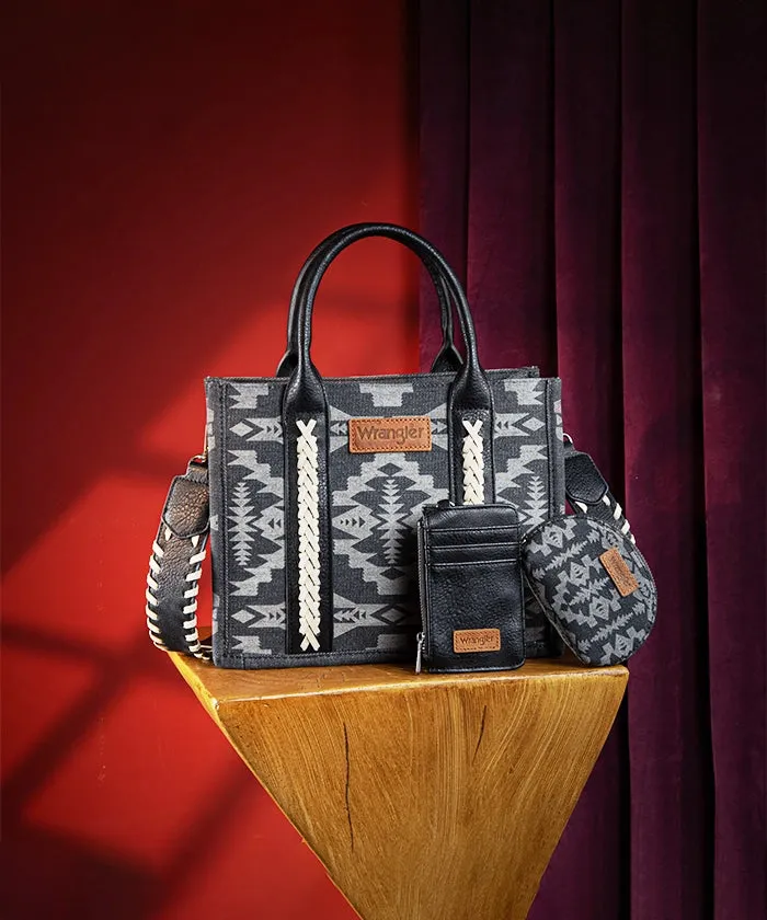 Wrangler Aztec Print Tote Bag Set