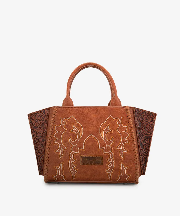 Wrangler Embroidered Boot Scroll Tote Bag