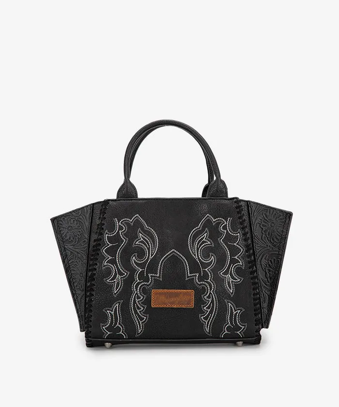 Wrangler Embroidered Boot Scroll Tote Bag