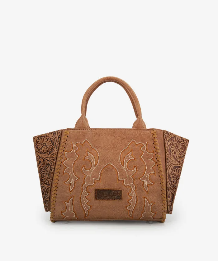 Wrangler Embroidered Boot Scroll Tote Bag