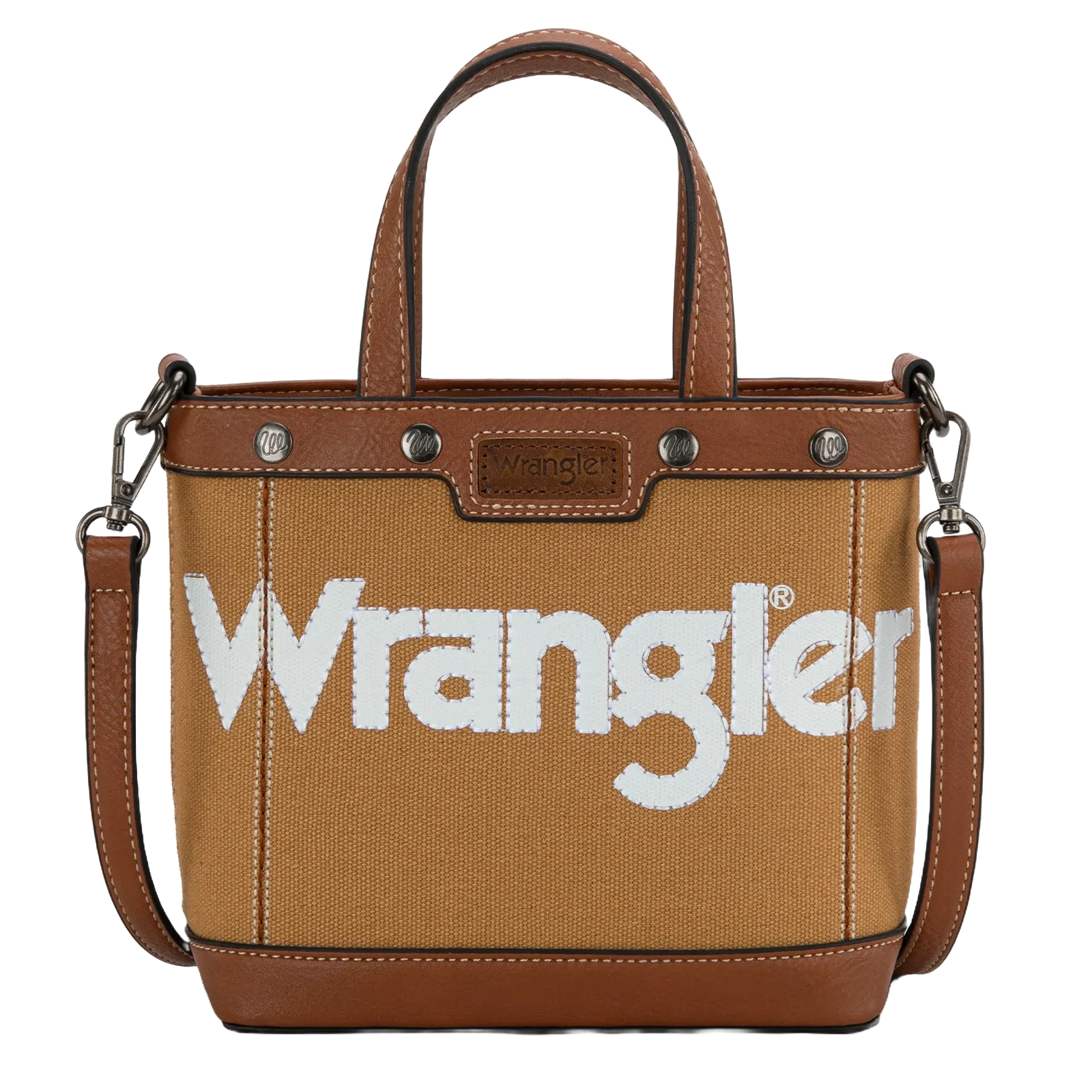 Wrangler Ladies Canvas Mini Top Handle Brown Tote Bag WG142-2005BR