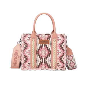 Wrangler Ladies Dark Pink Southwestern Print Tote Crossbody Bag WG2213-8120SDPK